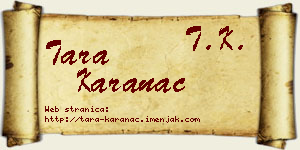 Tara Karanac vizit kartica